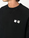 Monochrome Fox Head Patch Classic Sweatshirt Black - MAISON KITSUNE - BALAAN 5