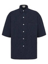 Oblique Overfit Short Sleeve Shirt Navy - DIOR - BALAAN 1