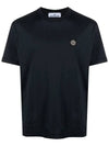 Logo Patch Short Sleeves T-Shirt Navy - STONE ISLAND - BALAAN 2