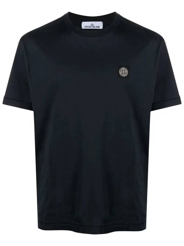 Logo Patch Short Sleeves T-Shirt Navy - STONE ISLAND - BALAAN 2