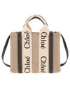 Woody Small Canvas Tote Bag Navy Beige - CHLOE - BALAAN 4