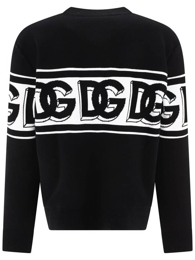 Intarsia Knit Logo Crew Neck Sweater GXM96TJEMK9 - DOLCE&GABBANA - BALAAN 3