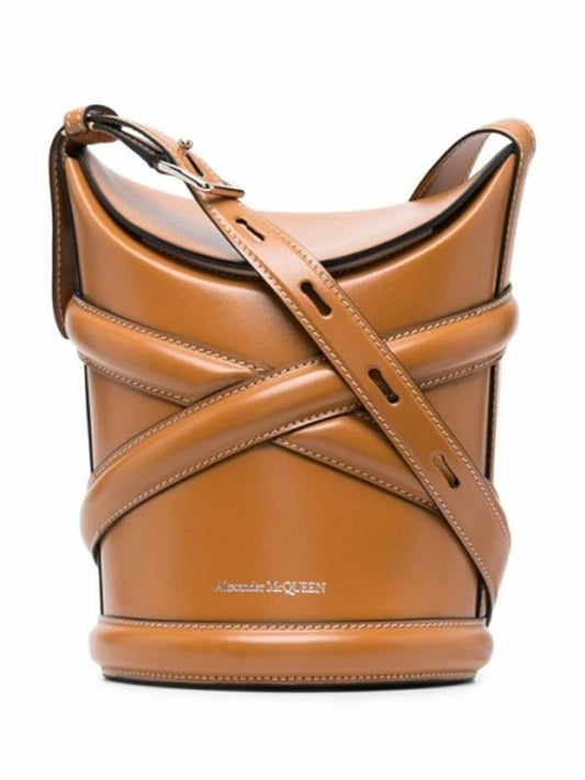 The Curve Small Bucket Bag Tan - ALEXANDER MCQUEEN - BALAAN 1