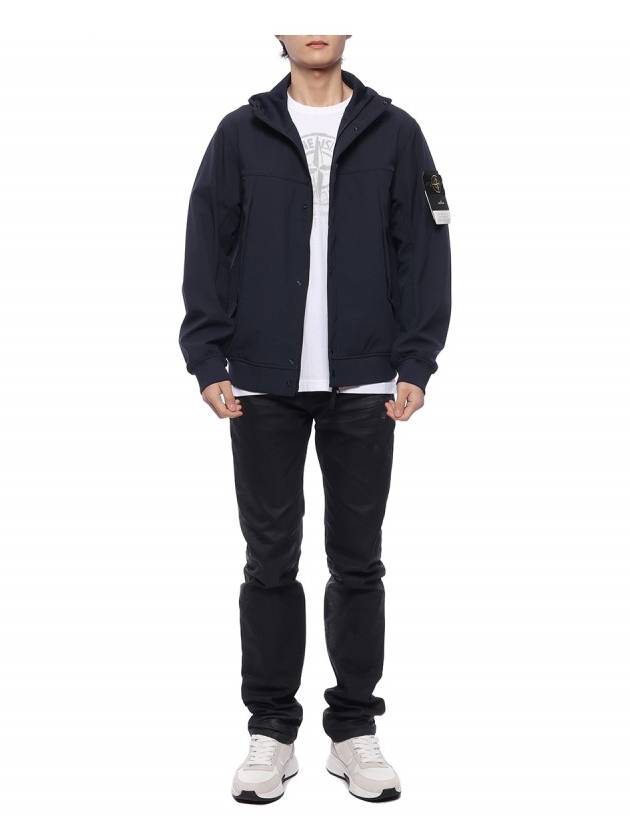 Light Soft Shell R E Dye Technology In Recycled Polyester Hooded Jacket Black - STONE ISLAND - BALAAN 4