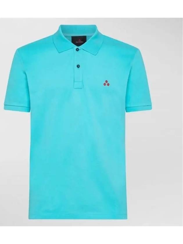 ZENO T collar short sleeve tshirt light blue - PEUTEREY - BALAAN 1