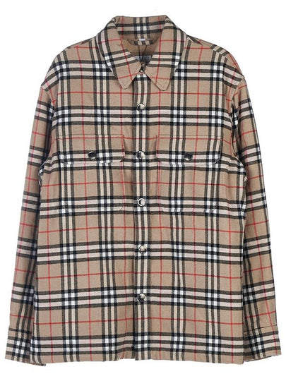 Vintage Check Wool Cotton Over Long Sleeve Shirt Archive Beige - BURBERRY - BALAAN 2