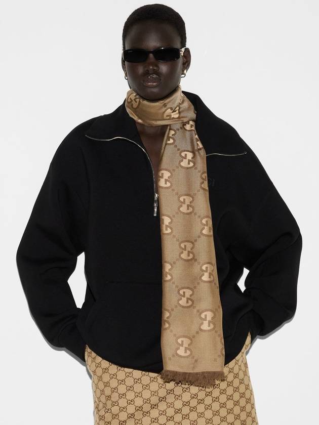 GG Scarf Beige Ebony - GUCCI - BALAAN 3