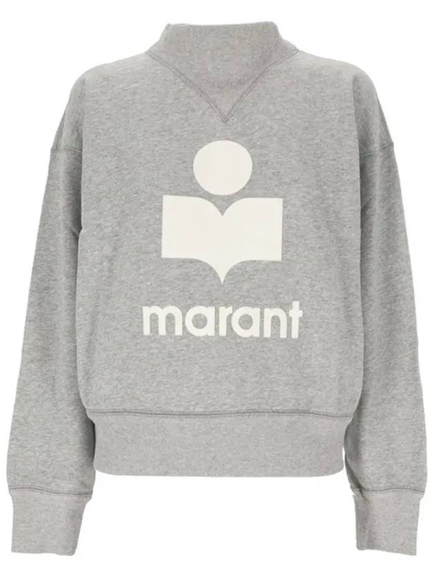 Moby Velvet Logo Sweatshirt Gray White SW0003FA A1M07E GYWH - ISABEL MARANT - BALAAN 2