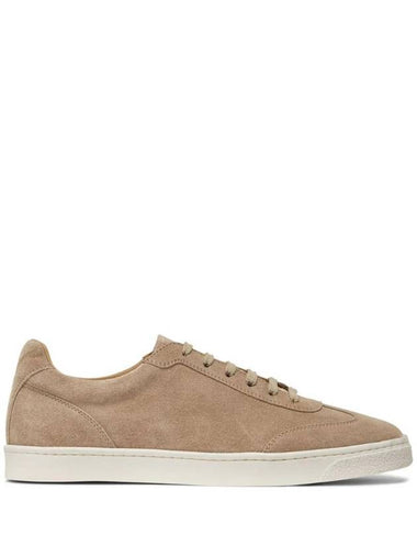 Almond Toe Leather Low Top Sneakers Sand Beige - BRUNELLO CUCINELLI - BALAAN 1