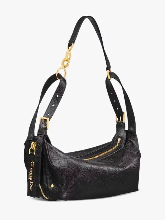 D-Journey Small Crinkle Calfskin Shoulder Bag Black - DIOR - BALAAN 3