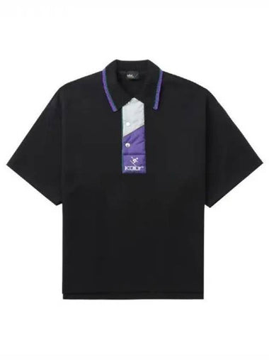 Kolor logo embroidered paneled polo shirt - KOLOR - BALAAN 1