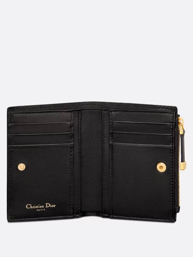 Caro Dahlia Supple Cannage Calfskin Half Wallet Black - DIOR - BALAAN 5