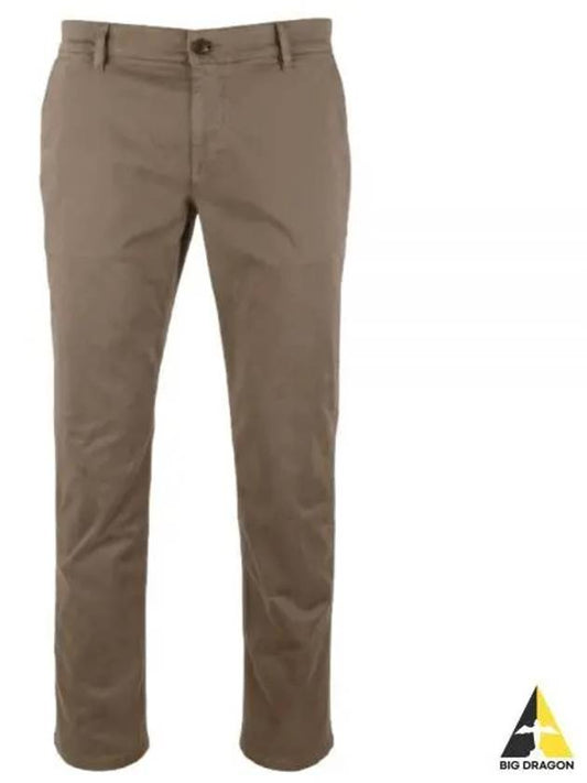 Chino Fit Tapered Stretch Cotton Satin Straight Pants Open Brown - HUGO BOSS - BALAAN 2