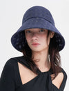 Saint Hat Gingham Navy - BROWN HAT - BALAAN 2