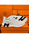 Graphic Mesh Suede Low Top Sneakers Blanc - HERMES - BALAAN 5