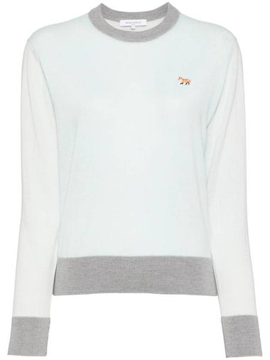 Maison Kitsune logo embroidered knit top MW00808KT1036P305 - MAISON KITSUNE - BALAAN 1