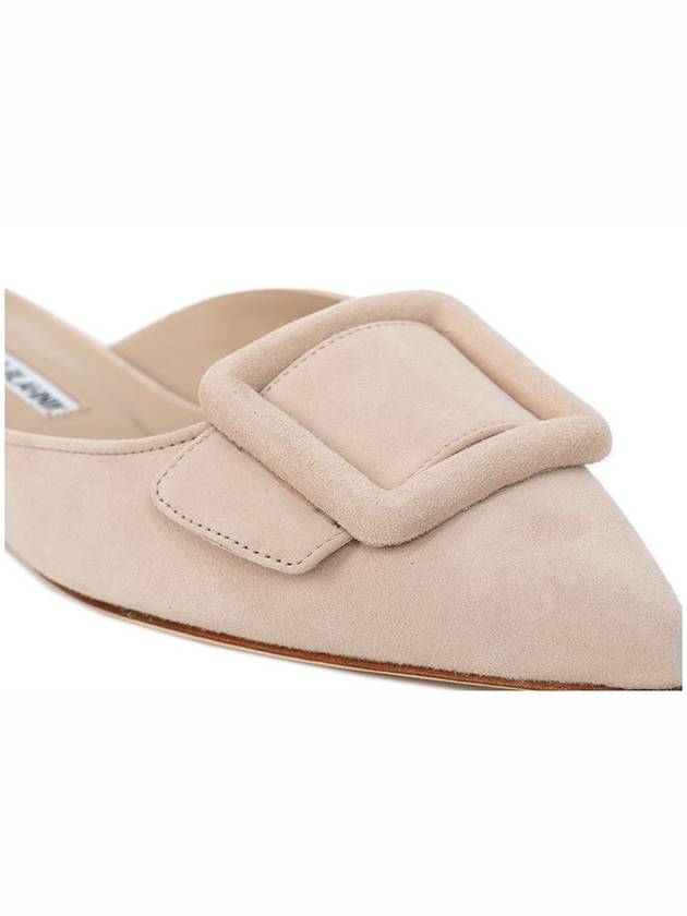 Women's Maysail Suede Flat Mule Nude - MANOLO BLAHNIK - BALAAN 7