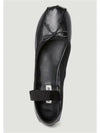 Women's Logo Leather Ballerinas Black - MIU MIU - BALAAN 7