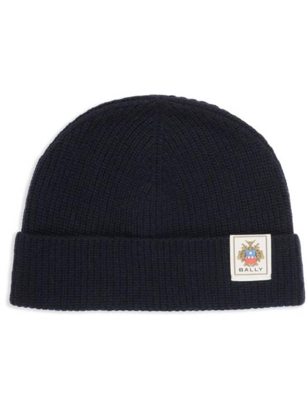 Logo Patch Wool Beanie Black - BALLY - BALAAN 2