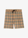 Men's Small Scale Check Drawstring Swim Shorts Beige - BURBERRY - BALAAN 2