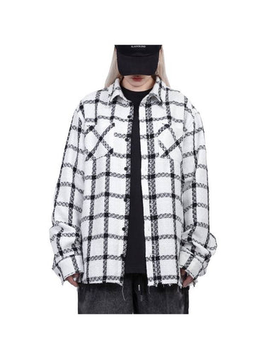 Basic Plaid Tweed Shirt White - BLACKBLOND - BALAAN 1