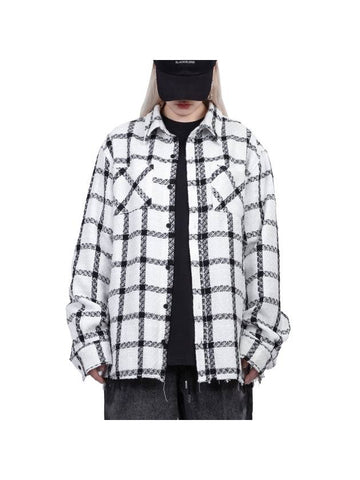 BBD Basic Plaid Tweed Shirt White - BLACKBLOND - BALAAN 1