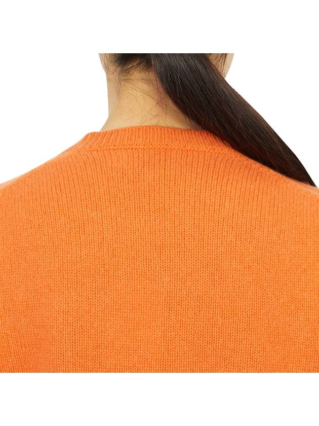 Embroidered Logo Crew Neck Wool Knit Top Orange - SPORTY & RICH - BALAAN 8