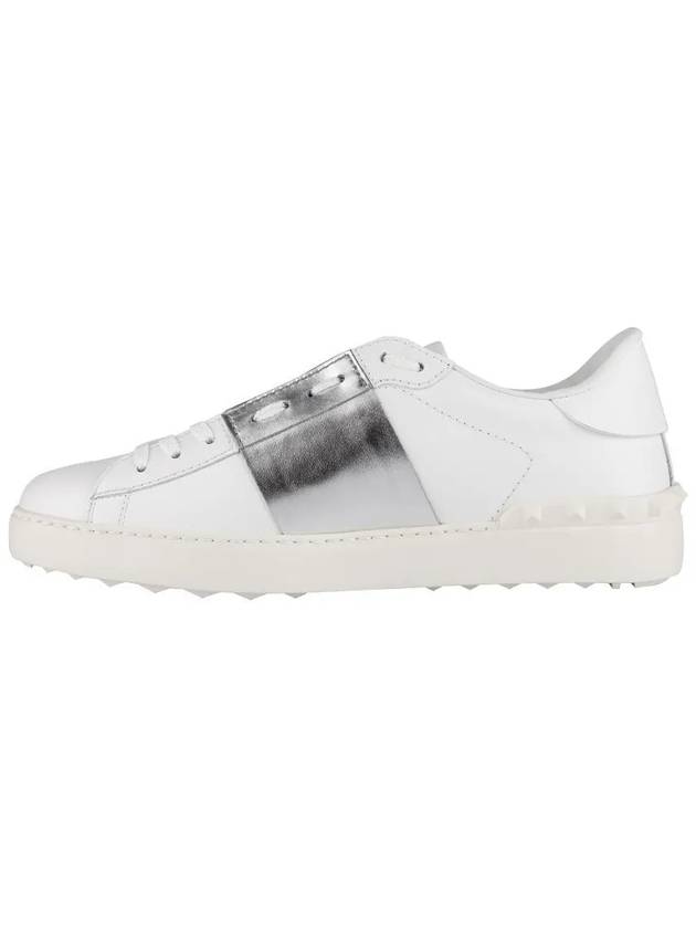 Men's Hidden Open Silver Band Low Top Sneakers White - VALENTINO - BALAAN 2