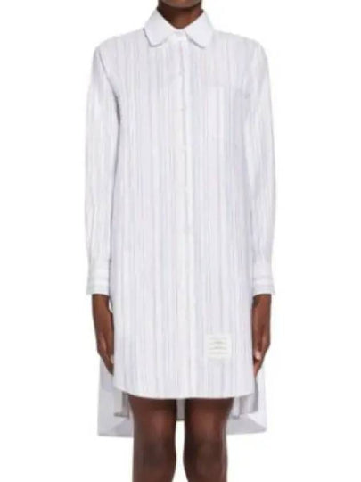 Pleated Back Striped Oxford Short Dress - THOM BROWNE - BALAAN 2