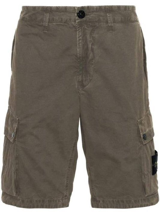 Logo Cotton Slim Cargo Shorts Dove Grey - STONE ISLAND - BALAAN 1