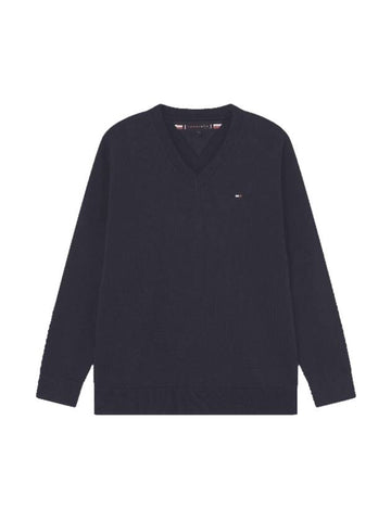 Essential V-Neck Knit Top Navy - TOMMY HILFIGER - BALAAN 1