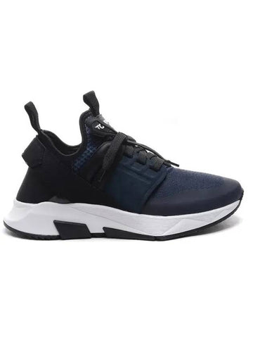 Men's Jago Nylon Mesh Low Top Sneakers Navy - TOM FORD - BALAAN 1