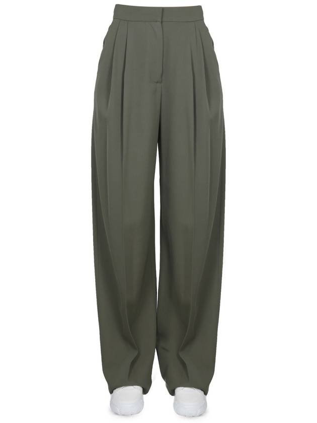 Women's High Waist Wide Pants Green - ALEXANDER MCQUEEN - BALAAN 2