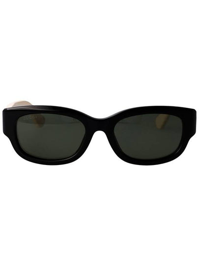 Eyewear Shiny Side Logo Sunglasses Black Grey - GUCCI - BALAAN 2