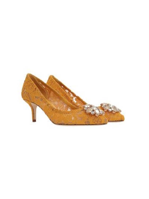 Brooch Lace Rainbow Pumps Heel Yellow - DOLCE&GABBANA - BALAAN 5