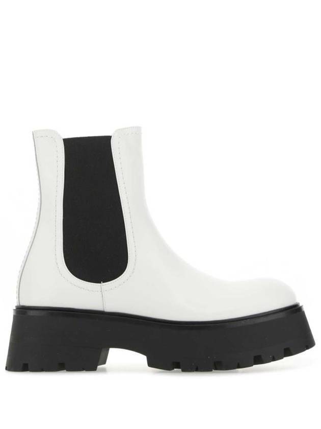 Women's Platform Leather Chelsea Boots White - ALEXANDER MCQUEEN - BALAAN 1