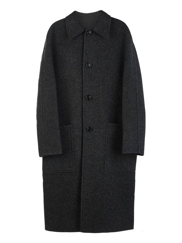 Wool Single Coat Dark Grey - AMI - BALAAN 2