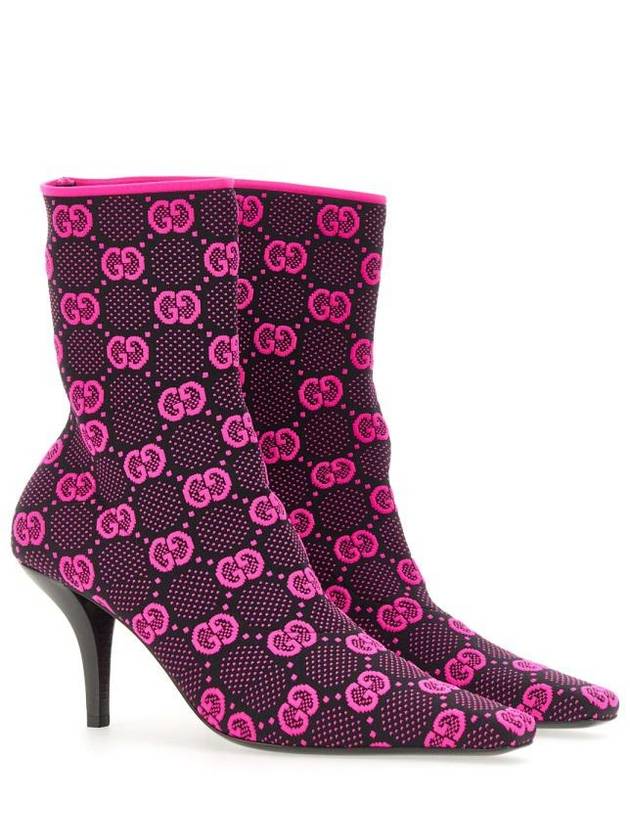 GG knit ankle boots pink - GUCCI - BALAAN 4