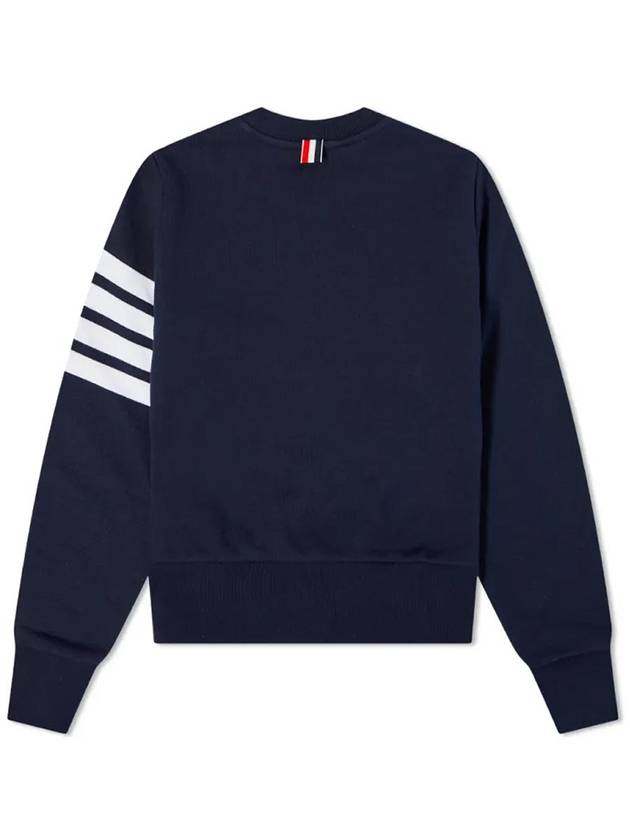 Engineered 4 Bar Stripe Loopback Jersey Knit Crewneck Sweatshirt Navy - THOM BROWNE - BALAAN 3