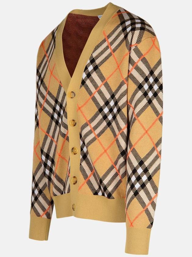 Check Wool Mohair Blend Cardigan Sand - BURBERRY - BALAAN 4