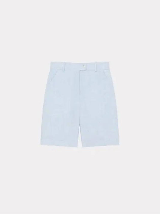 Tailored Boke Flower Button Linen Shorts Light Blue - KENZO - BALAAN 2