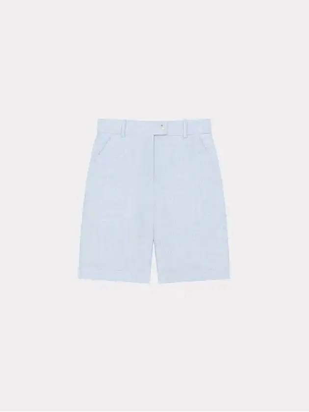 Tailored Boke Flower Button Linen Shorts Light Blue - KENZO - BALAAN 2