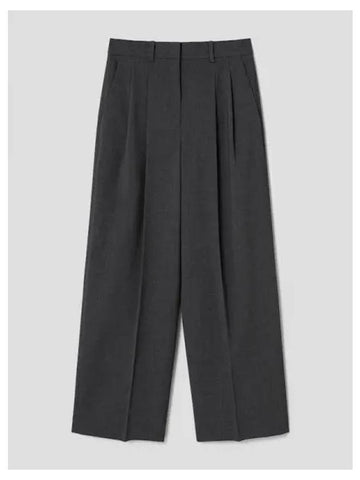 Women s Wool Double Pleated Pants Trousers Charcoal Melange Domestic Product - THEORY - BALAAN 1