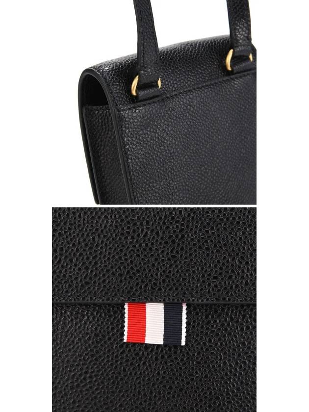 Three Stripes Strap Leather Phone Case Black - THOM BROWNE - BALAAN 4