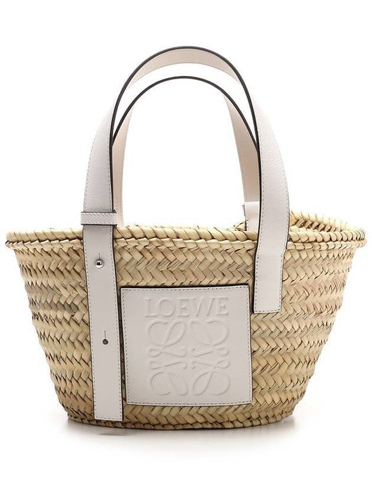 Raffia Small Basket Tote Bag White - LOEWE - BALAAN 1