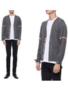 Stripe Armband Merino Wool Cardigan Grey - THOM BROWNE - BALAAN 3