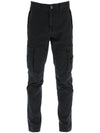 Wappen Patch Slim Fit Straight Pants Black - STONE ISLAND - BALAAN 1