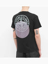 Tricromia Three Print Cotton Jersey T-Shirt Black - STONE ISLAND - BALAAN 2