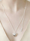 Hearts Toggle Long Necklace Silver - SOSOO - BALAAN 4