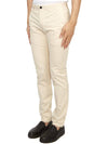 Men's Cotton Blend Straight Pants Ivory - THEORY - BALAAN 3